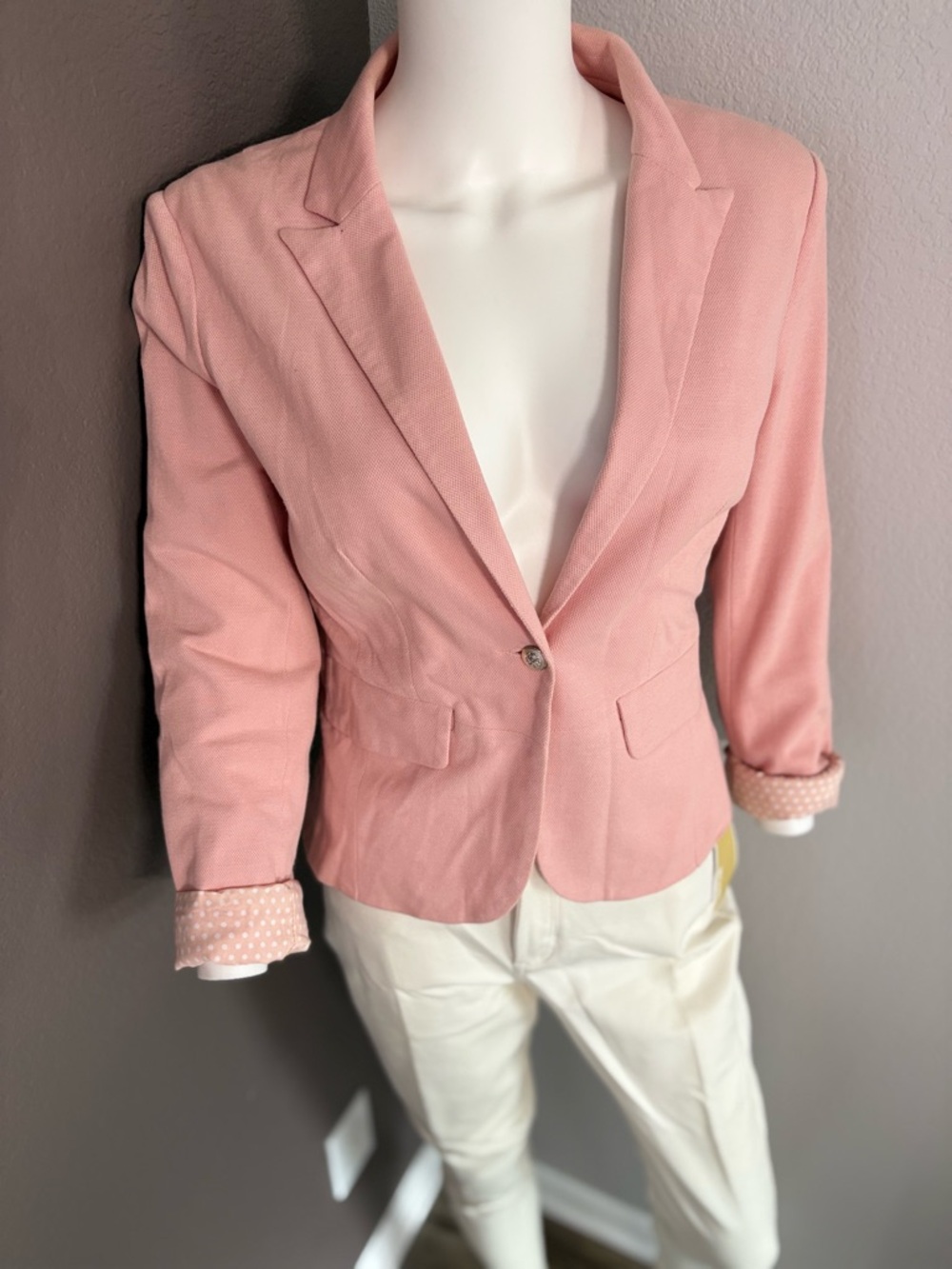 Shasa Dusty Pink Single-Button Blazer